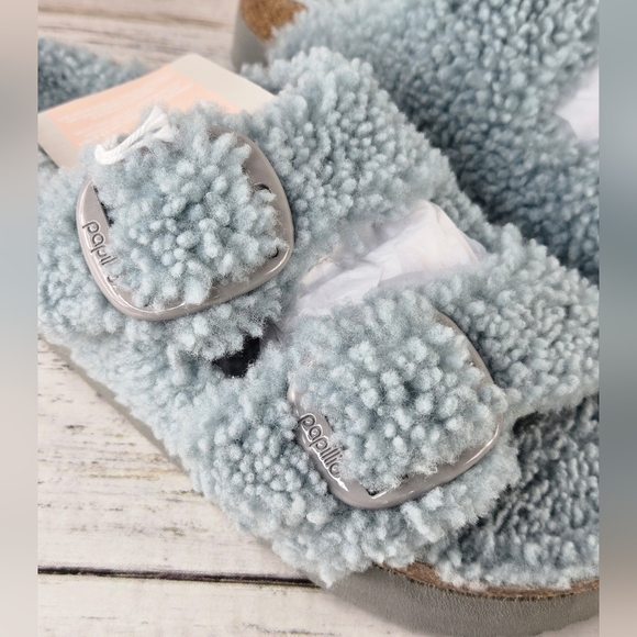 Papillio Birkenstock Arizona Big Buckle Teddy Shearling Sandals Size 7-7.5 EU 38 - Picture 10 of 15